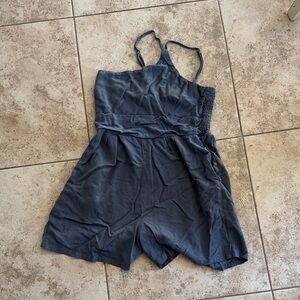 Blue Sleeveless Romper